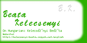 beata kelecsenyi business card